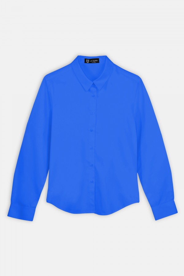 Womens Poly Cotton Long Sleeve Collar Uniform Shirt/Blouse